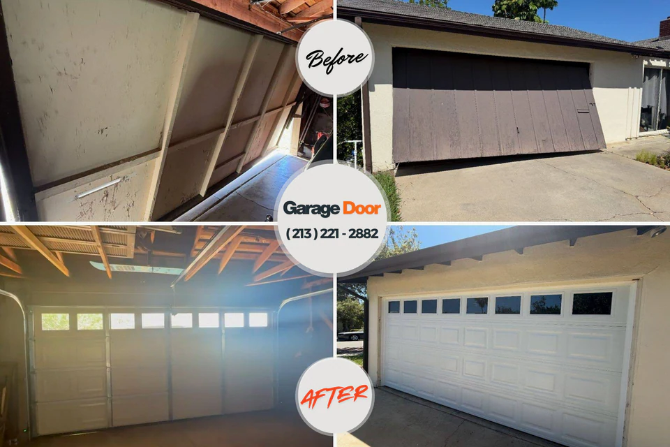 Before and after: garage door repair Northwest Harwich, MA